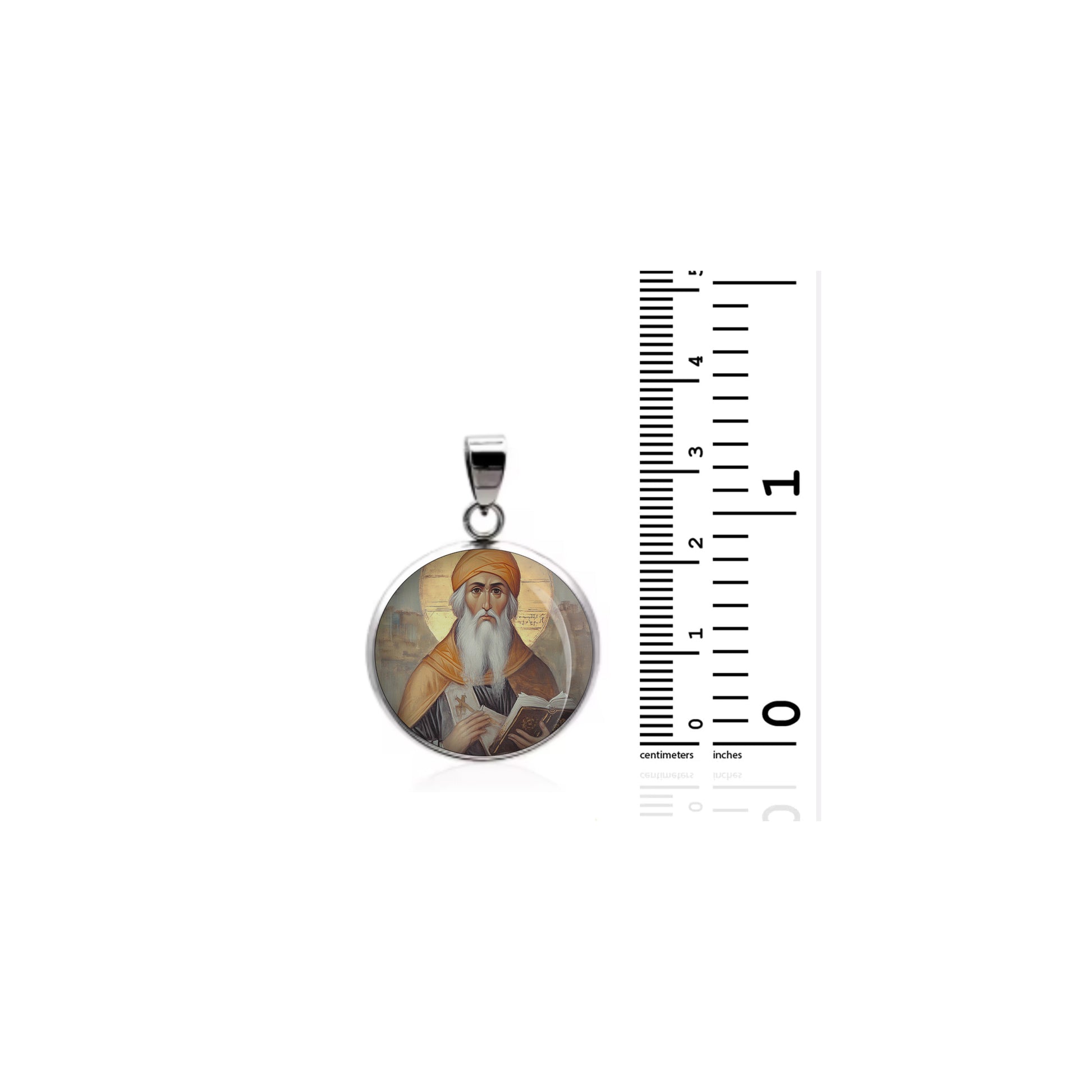 Saint John Of Damascus Catholic sterling silver 925 Christian Medal Patron image 1