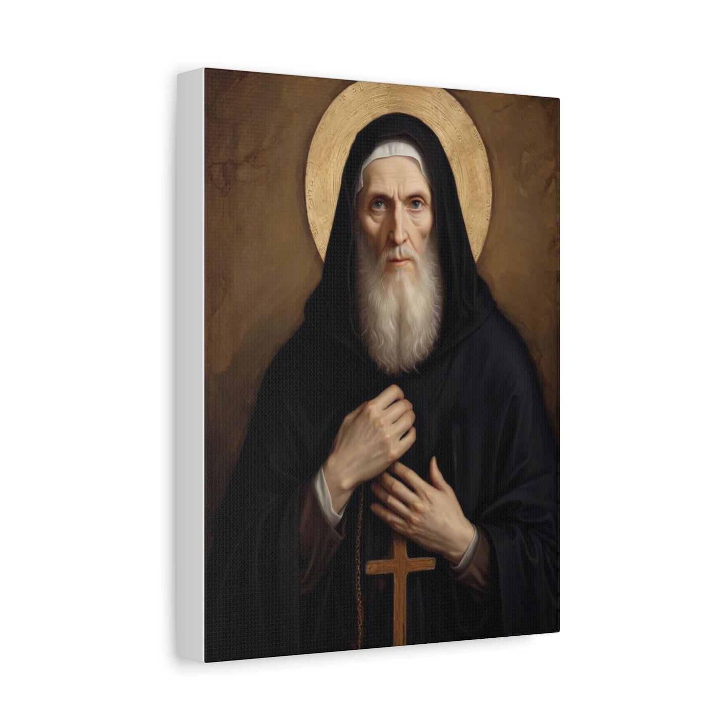 St Benedict of Nursia Canvas Print, Catholic Decor Wall, Gift Religious Christian