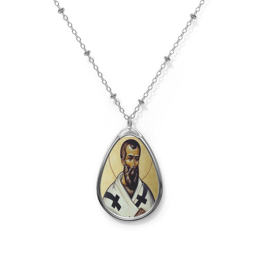 St. Basil the Great Orthodox Necklace 20.5'' - Religious Drop Pendant