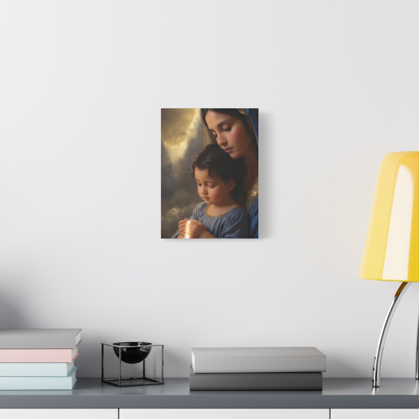 Mary and Baby Jesus Catholic Canvas Wall Art, Christian Decor