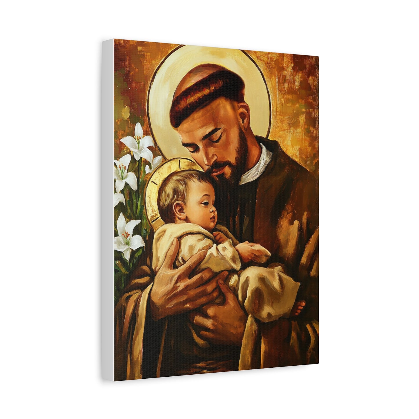 St. Anthony of Padua Canvas Print, Catholic Decor Wall, Gift Religious Christian