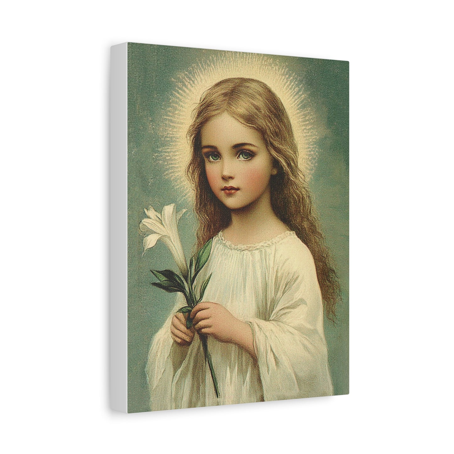 Child Mary Catholic Canvas Wall Art, Christian Decor