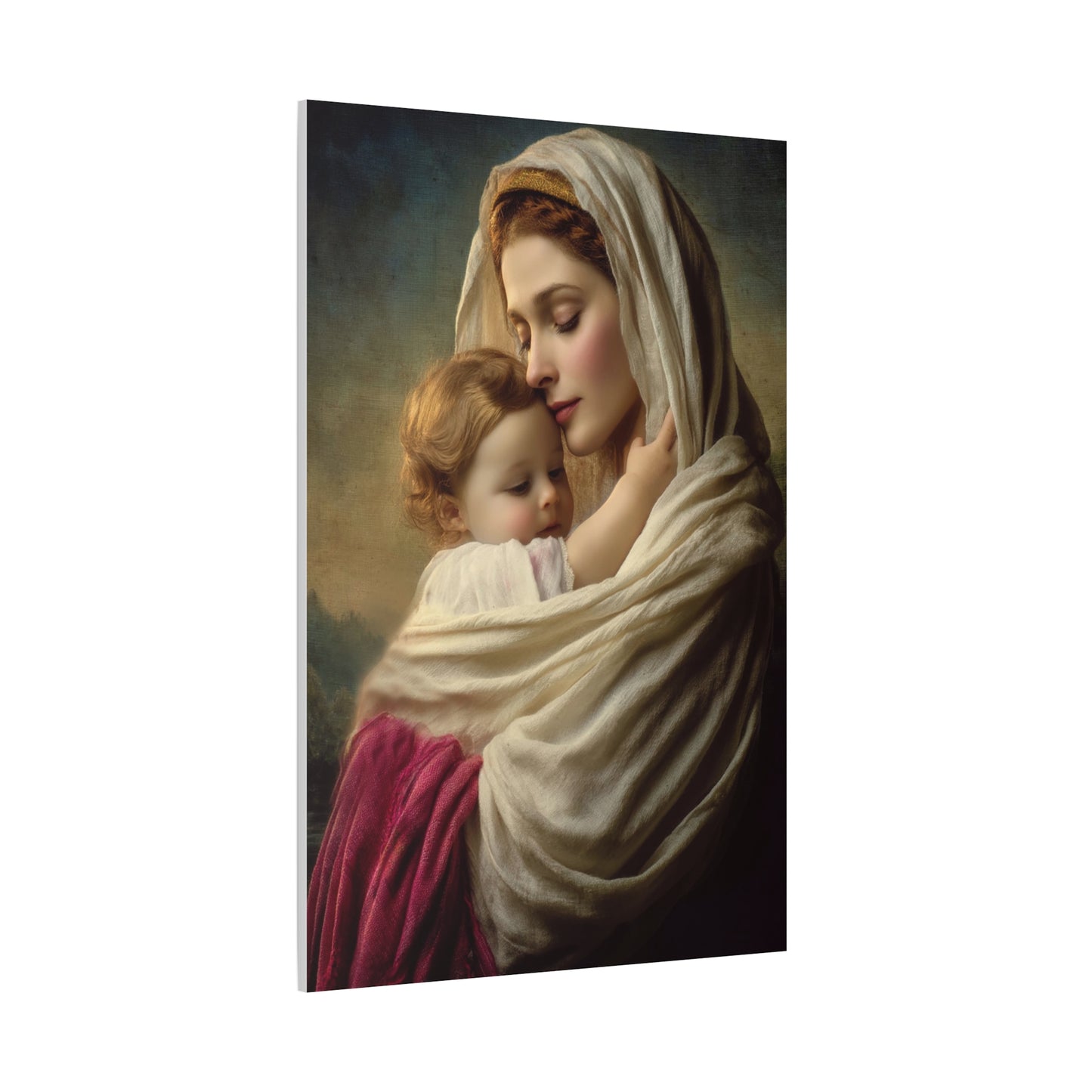 Blessed Mother Mary and Baby Jesus Catholic Canvas Wall Art, Christian Decor