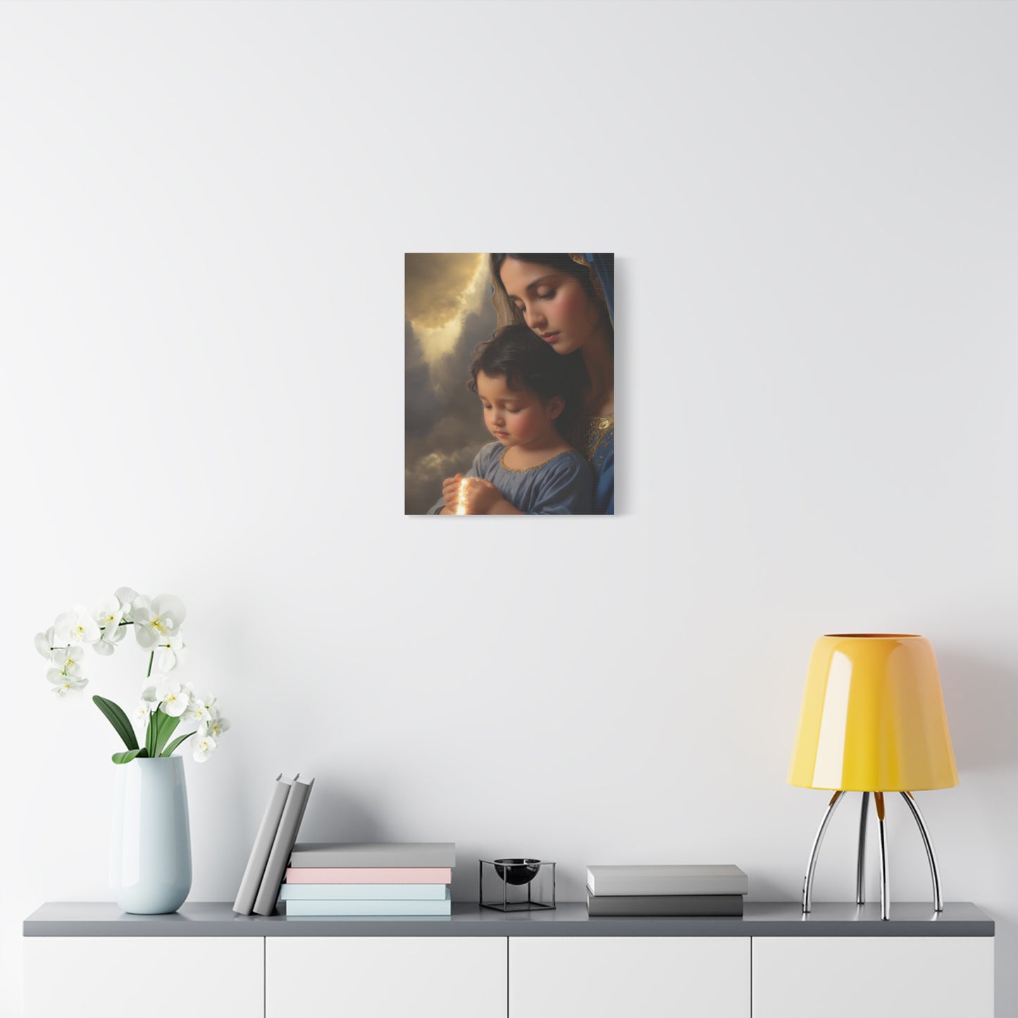 Mary and Baby Jesus Catholic Canvas Wall Art, Christian Decor