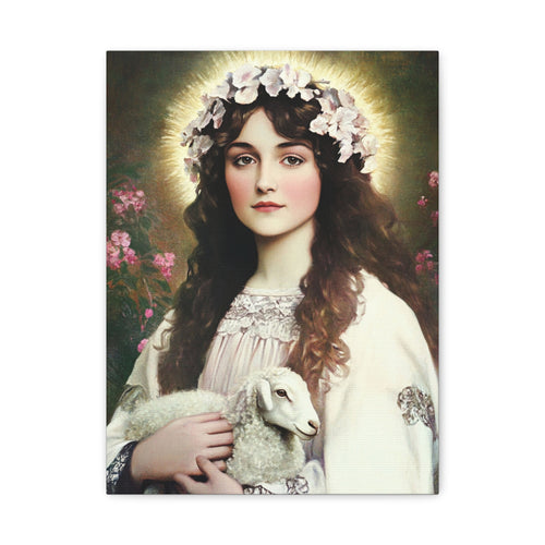 Agnes of rome stCanvas Wall Art, Christian Decor