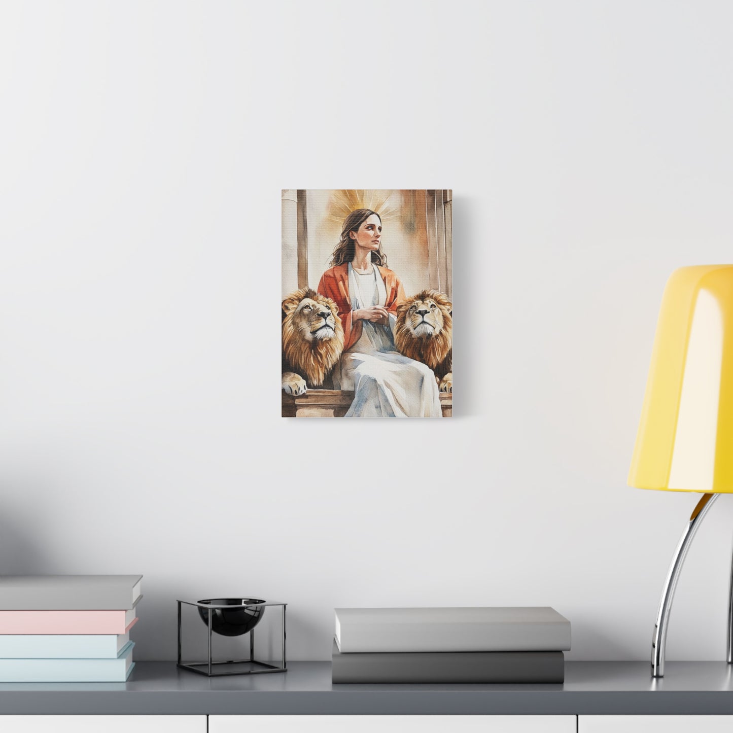 Ready To Hang - St. Prisca with Lions Catholic Canvas Wall Art, Christian Decor