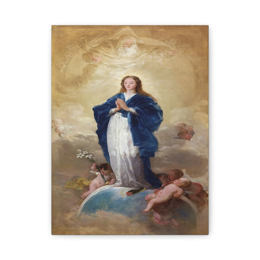 Ready To Hang - Mother Mary Immaculate Conception Catholic Canvas Wall Art, Christian Decor