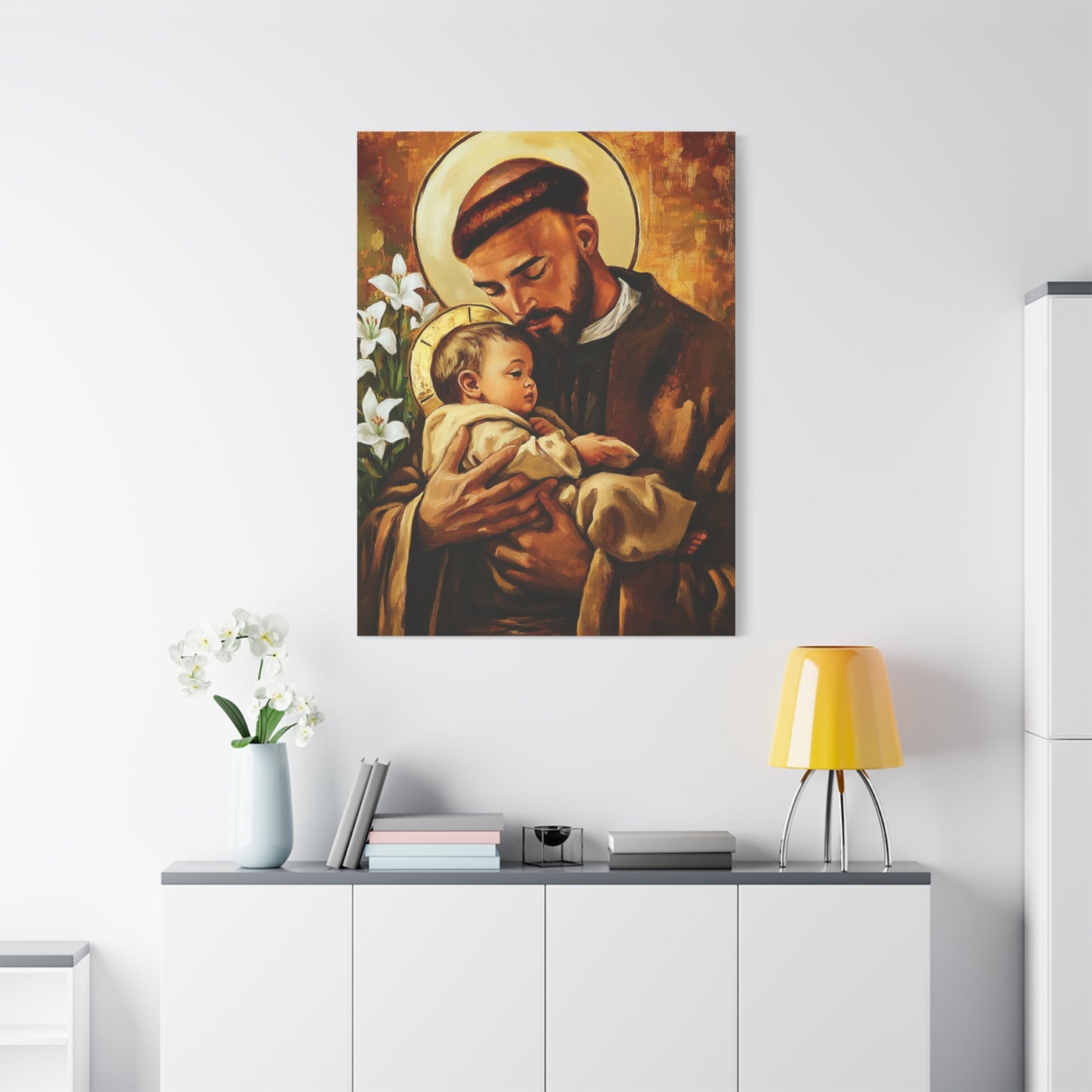 St. Anthony of Padua Canvas Print, Catholic Decor Wall, Gift Religious Christian