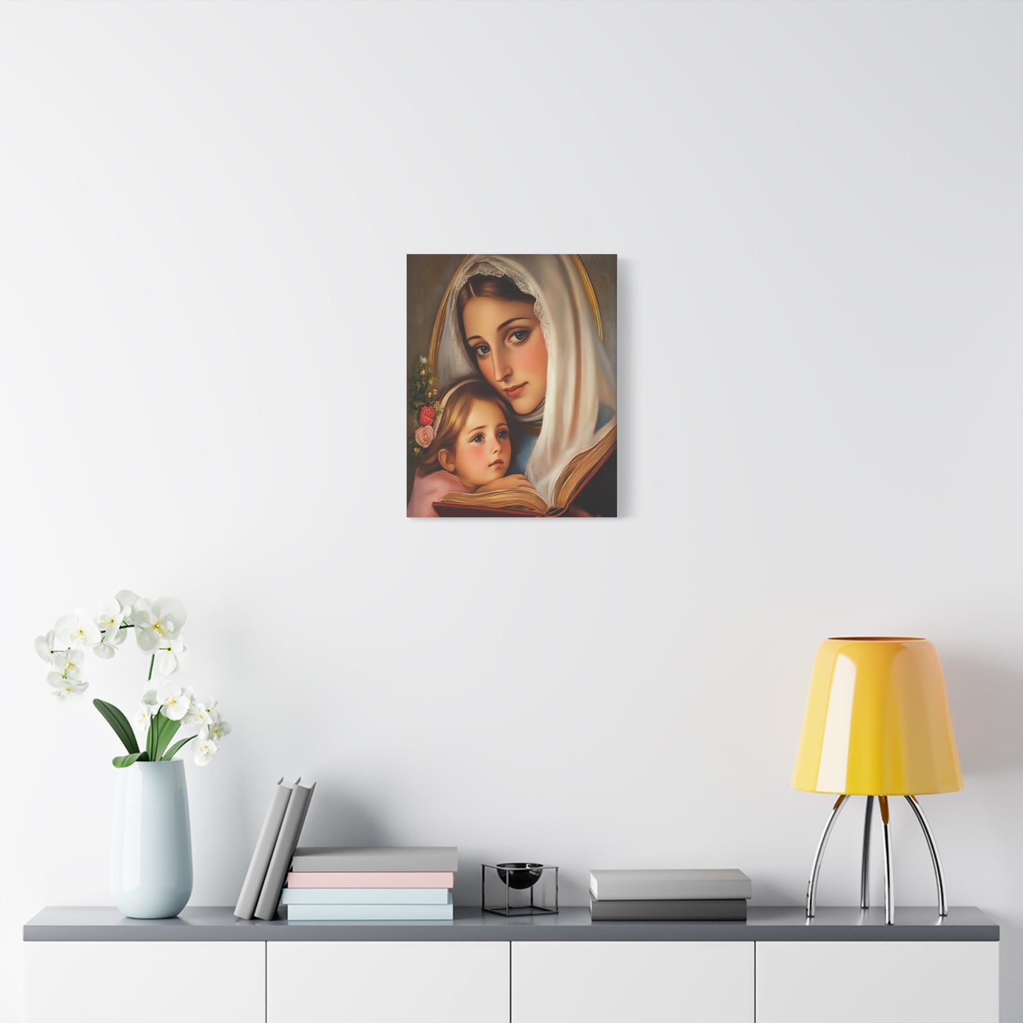 St. Anne and Mary Canvas Print, Catholic Decor Wall, Gift Religious Christian
