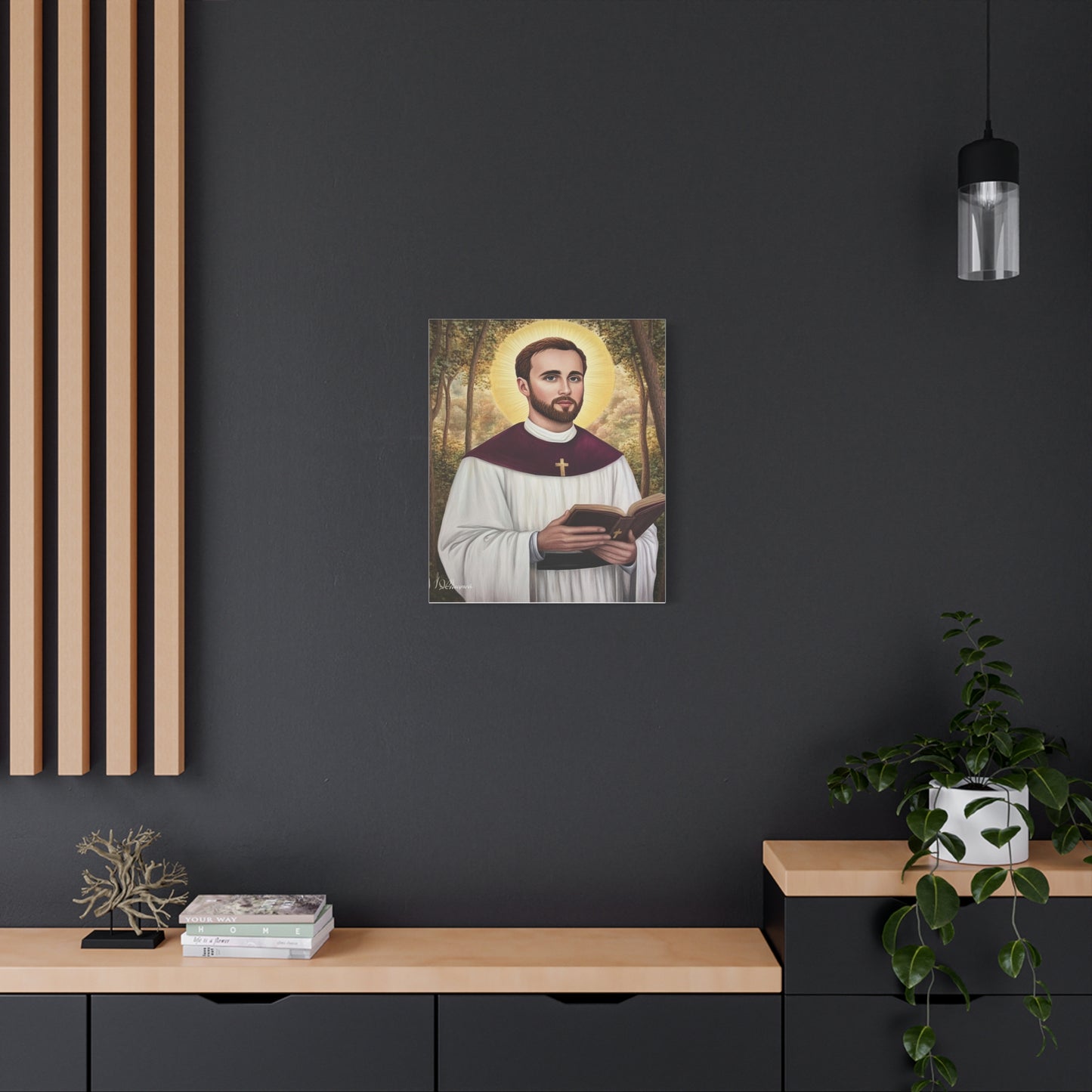 St. Gabriel Lalemant Catholic Canvas Wall Art, Christian Decor