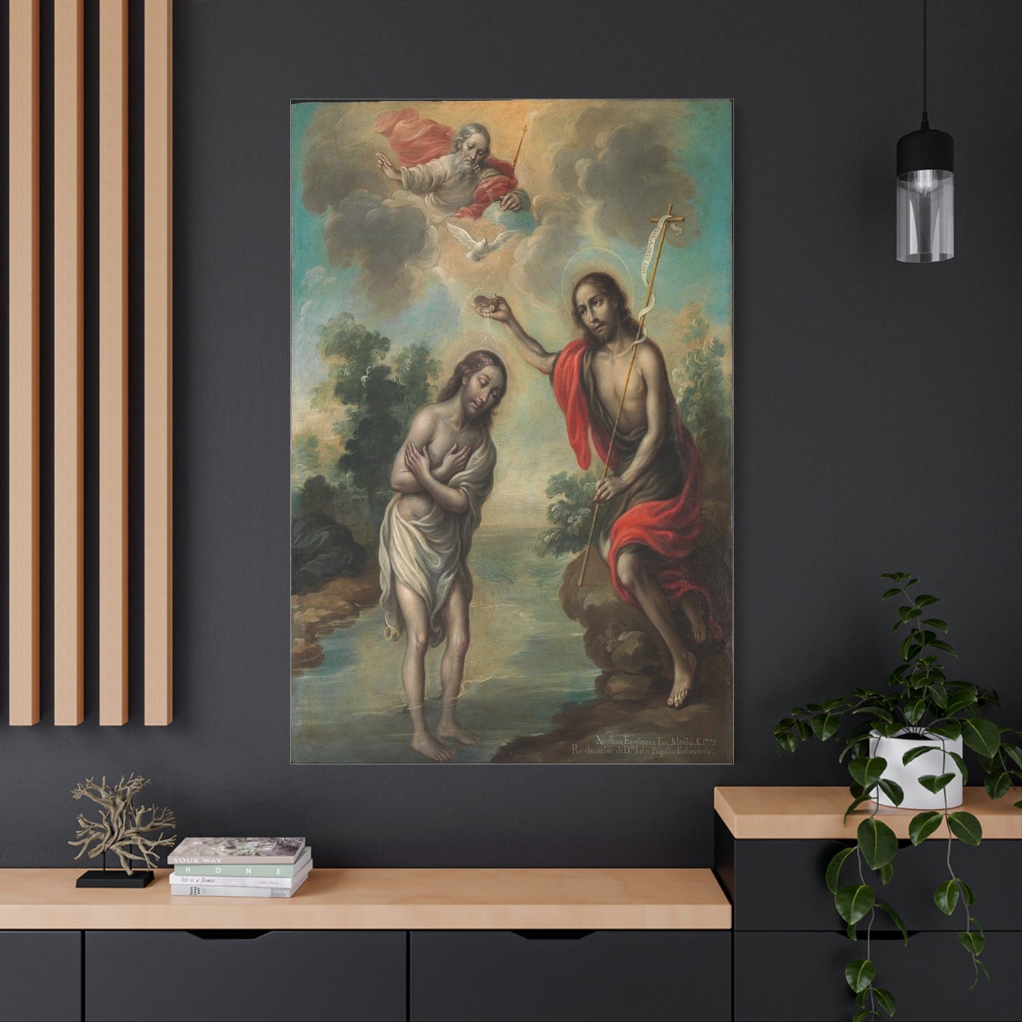 The Baptism of Christ Jesus Catholic HQ Print on Canvas Ready To Hang - Virgin Mary Canvas