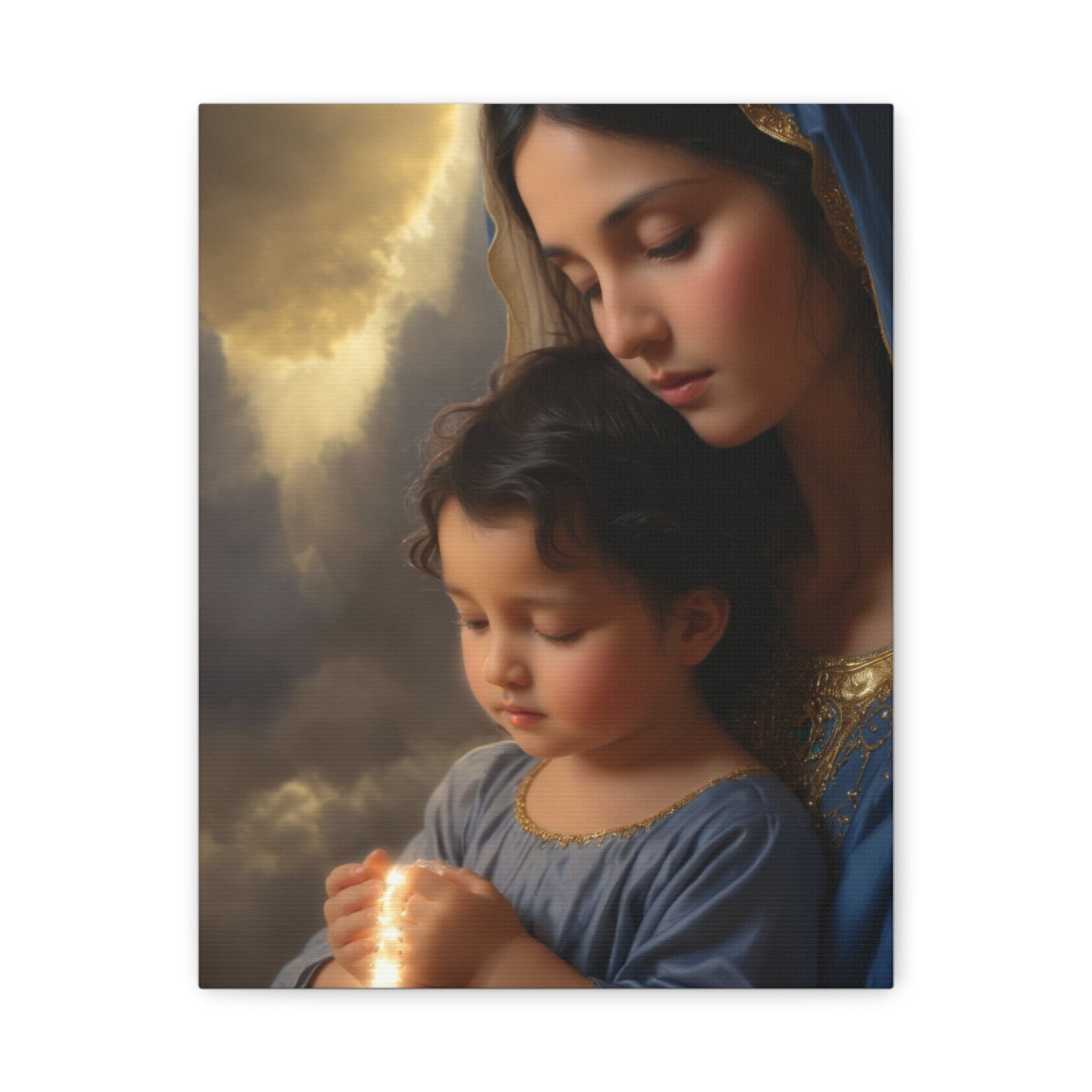 Mary and Baby Jesus Catholic Canvas Wall Art, Christian Decor