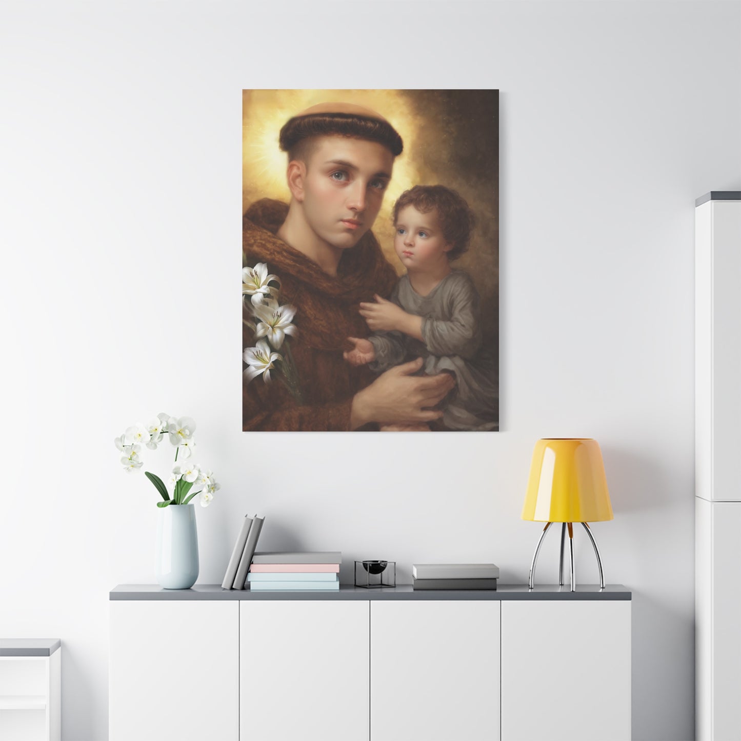 St Anthony with Jesus Canvas Print, Catholic Decor Wall, Gift Religious Christian