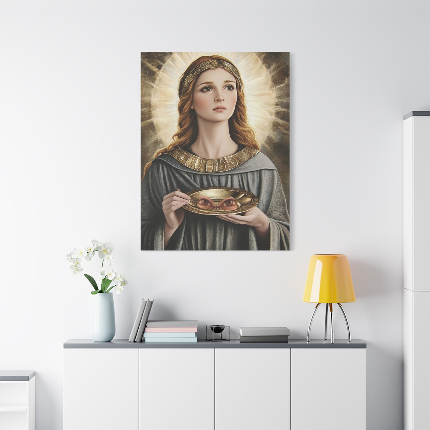 St. Lucy Catholic Canvas Wall Art, Christian Decor