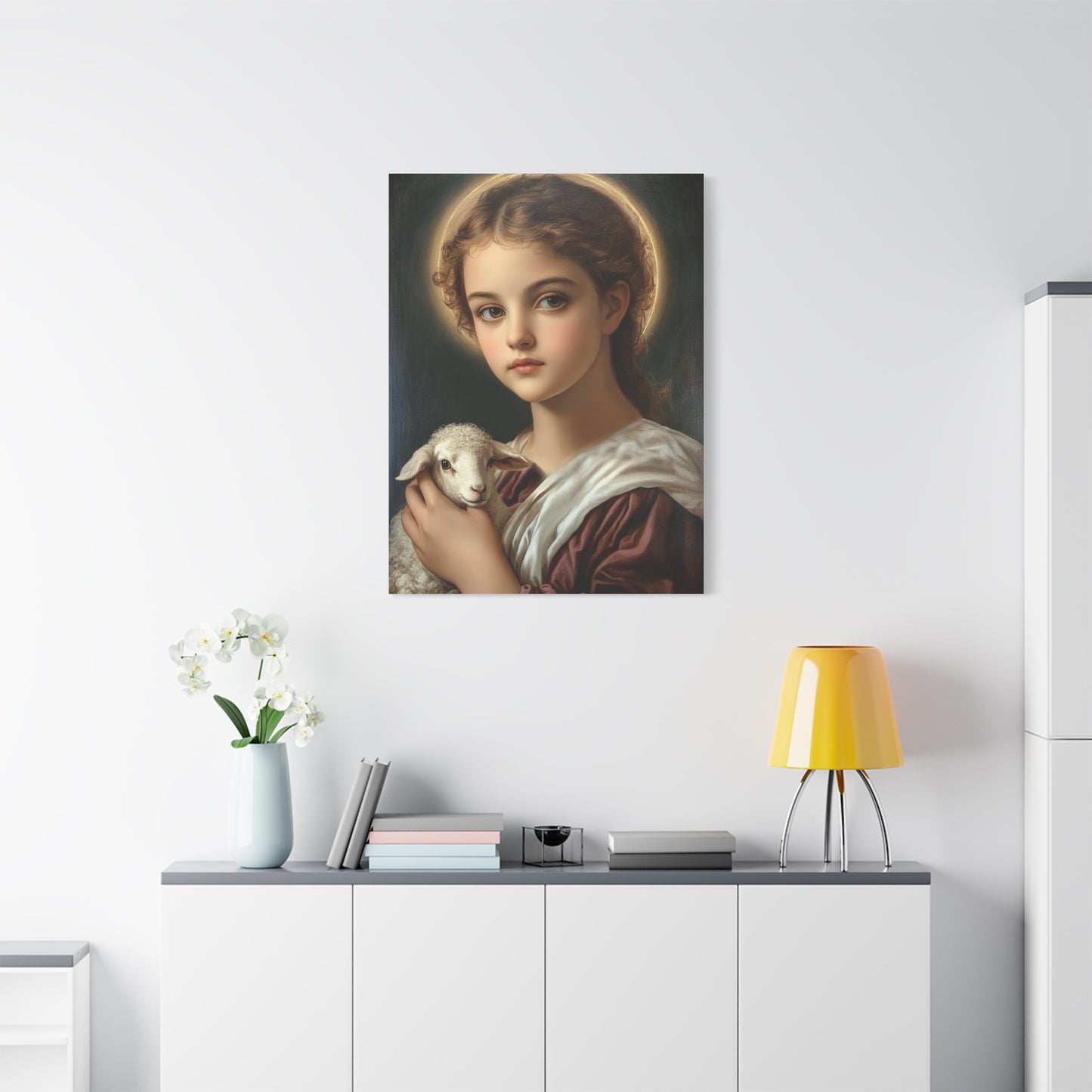St. Agnes Catholic Canvas Wall Art, Christian Decor