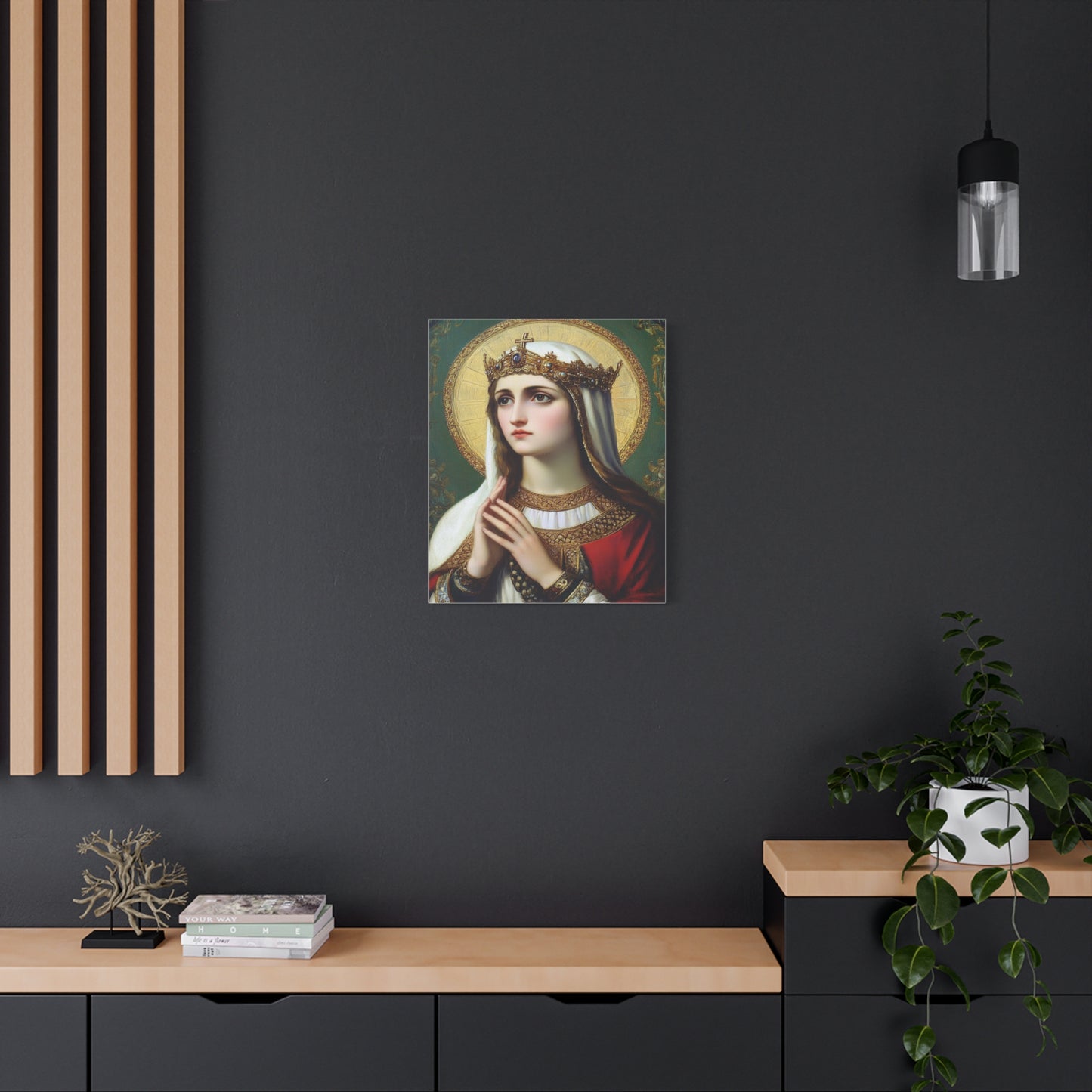 St. Elizabeth of Hungary Catholic Canvas Wall Art, Christian Decor