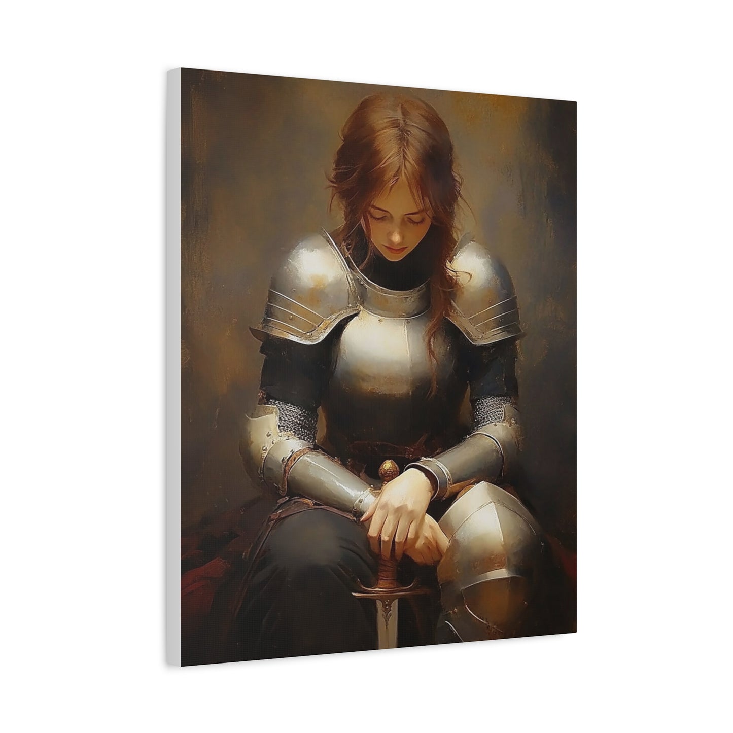 St. Joan of Arc Patron Catholic Canvas Wall Art, Christian Decor