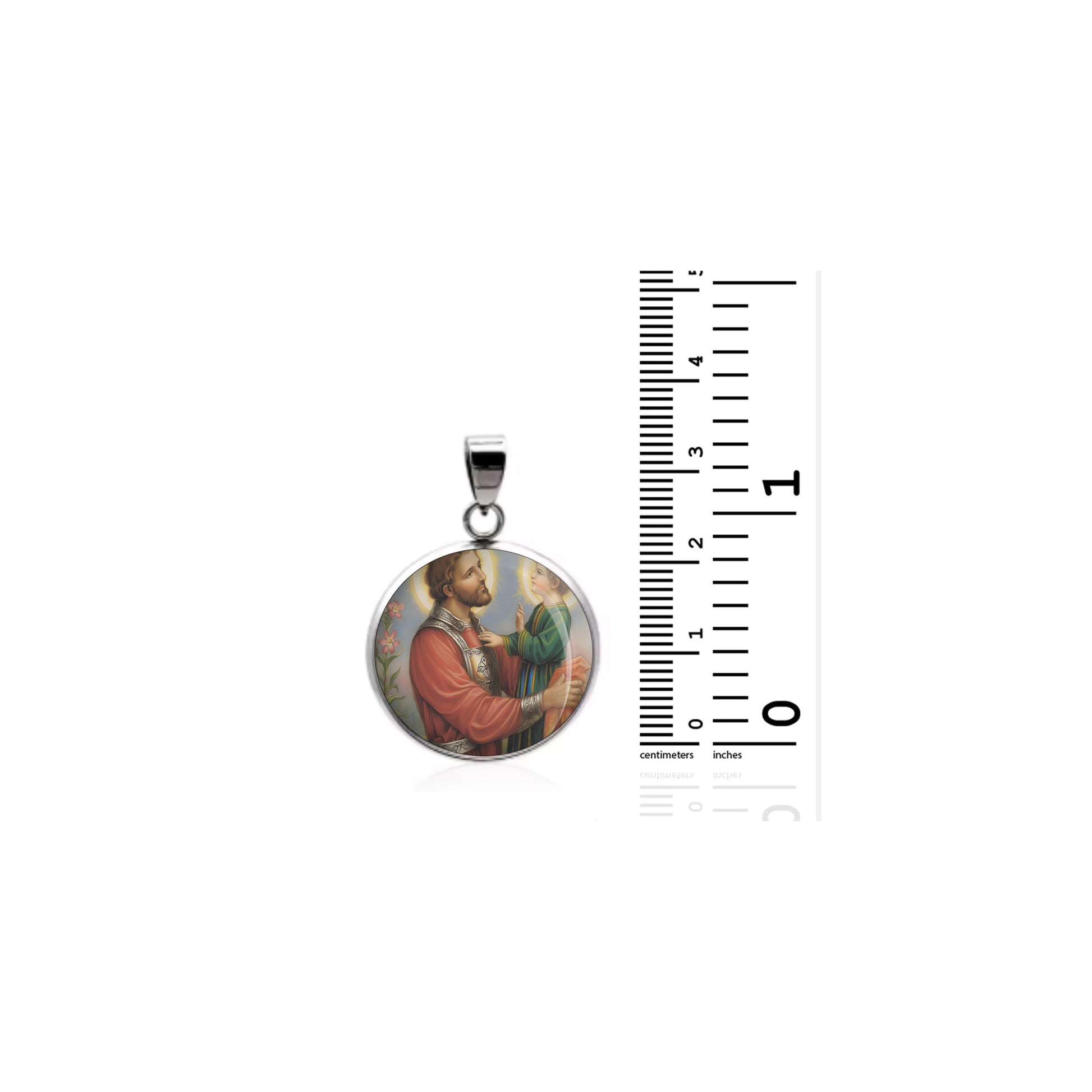 Saint Joseph The Betrothed Catholic sterling silver 925 Christian Medal Patron image 1