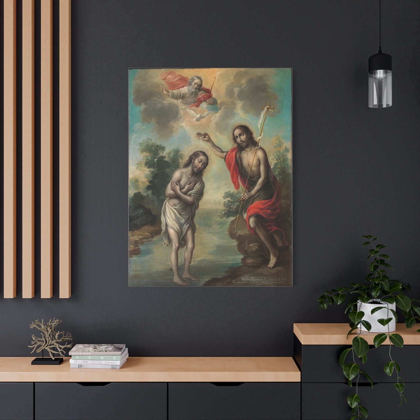 The Baptism of Christ Jesus Catholic HQ Print on Canvas Ready To Hang - Virgin Mary Canvas