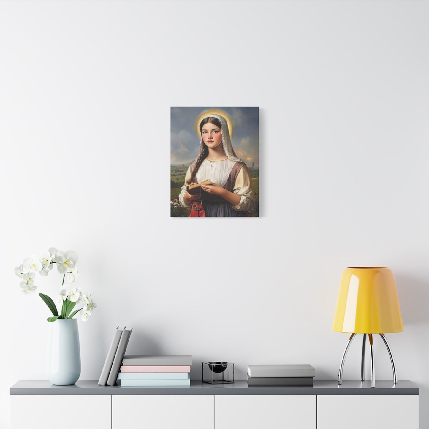 St. Genevieve Catholic Canvas Wall Art, Christian Decor