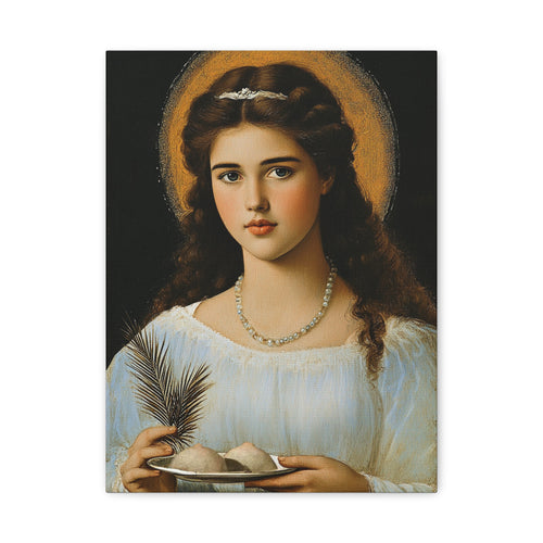 Agatha of Sicily stCanvas Wall Art, Christian Decor