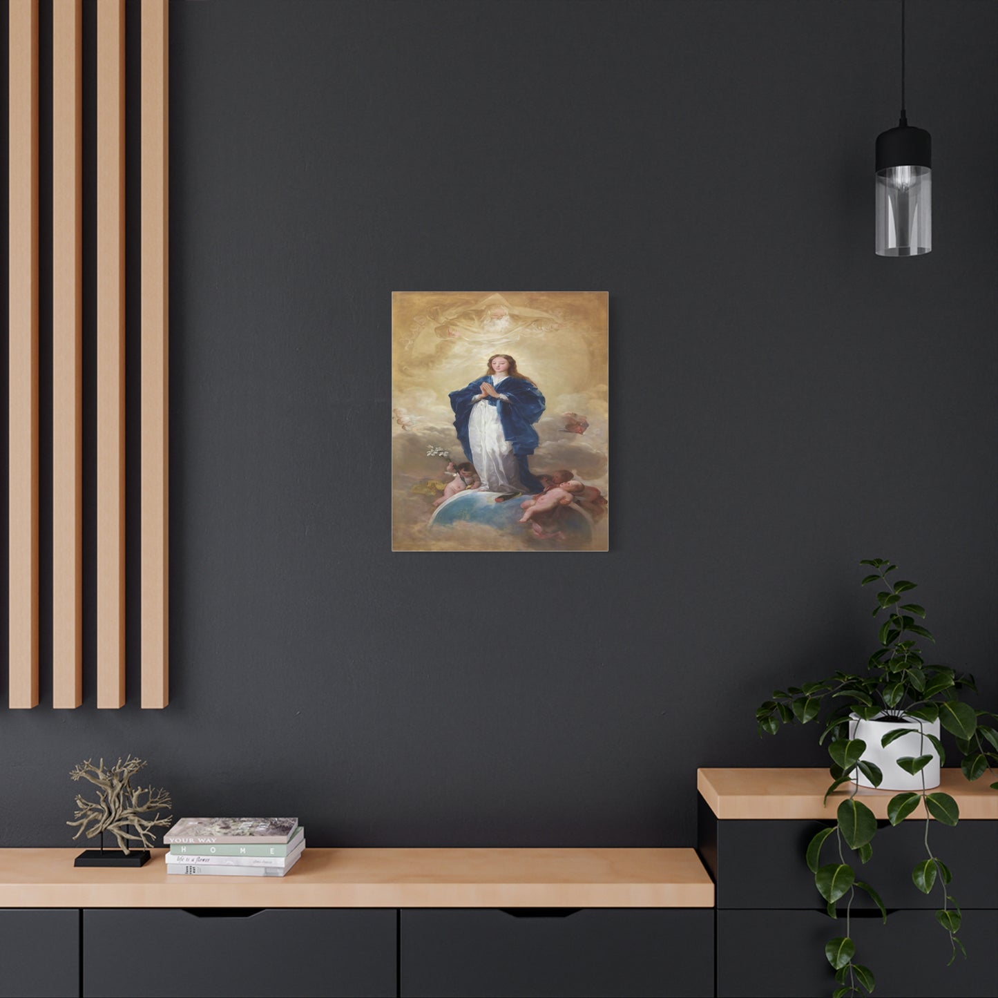 Ready To Hang - Mother Mary Immaculate Conception Catholic Canvas Wall Art, Christian Decor