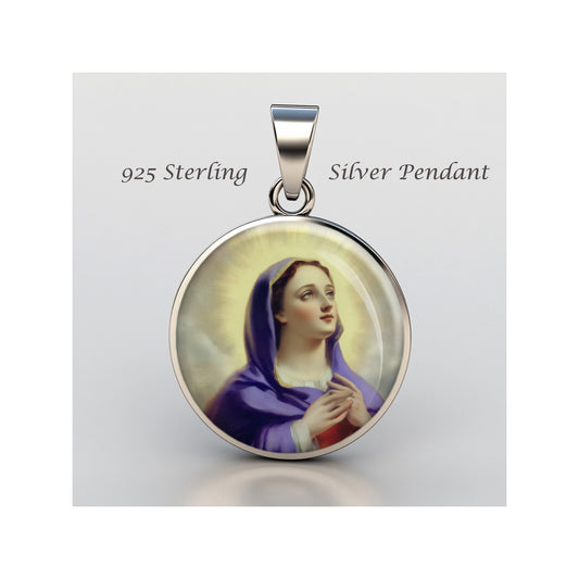 Saint Mary Magdalene Catholic sterling silver 925 Christian Medal Patron Pendant image 0