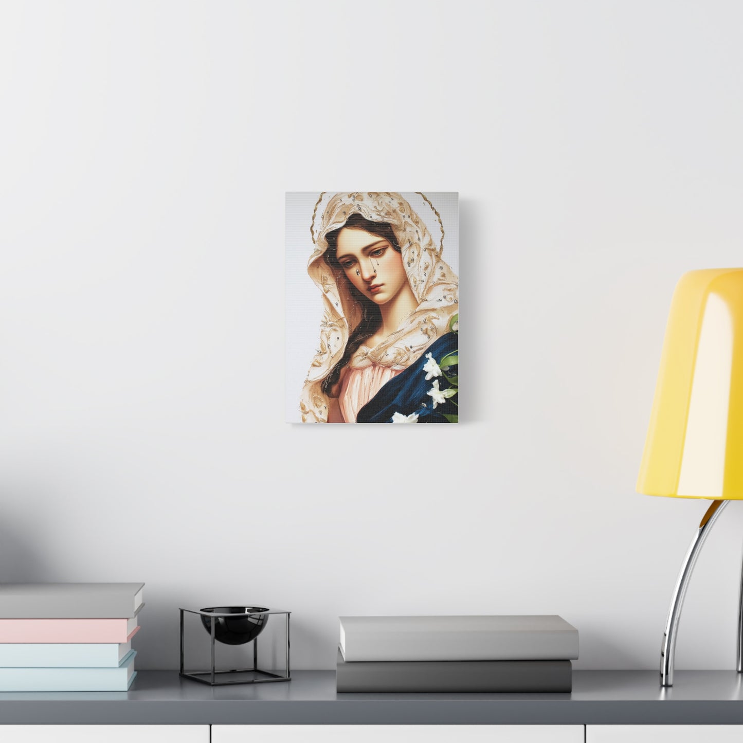 Ready to Hang - Our Lady Tears Catholic Canvas Wall Art, Christian Decor