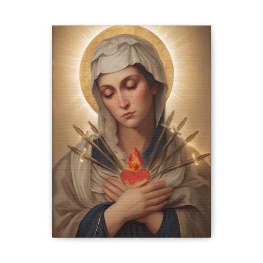 Ready to Hang - Mary Our Lady Of Sorrows Catholic Canvas Wall Art, Christian Decor
