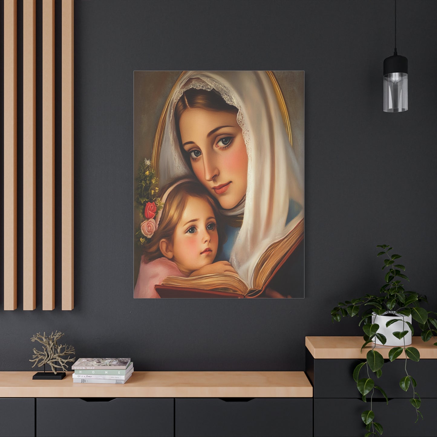 St. Anne and Mary Canvas Print, Catholic Decor Wall, Gift Religious Christian
