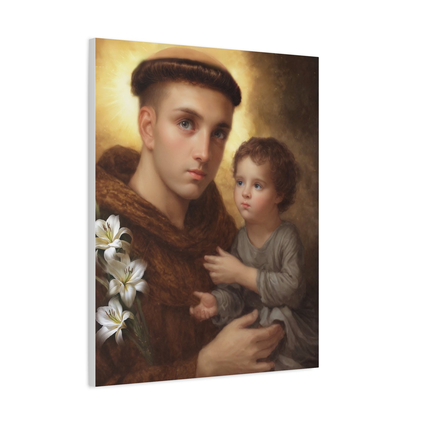 St Anthony with Jesus Canvas Print, Catholic Decor Wall, Gift Religious Christian