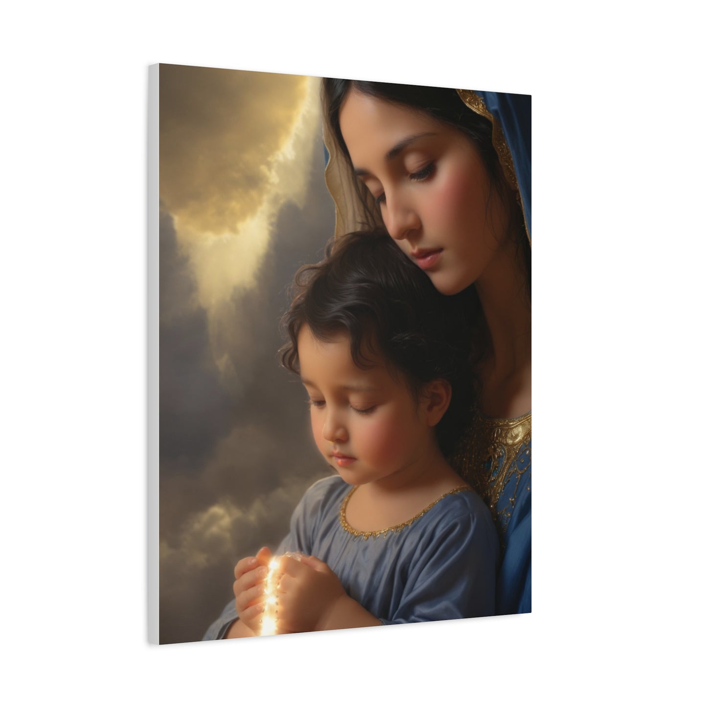 Mary and Baby Jesus Catholic Canvas Wall Art, Christian Decor