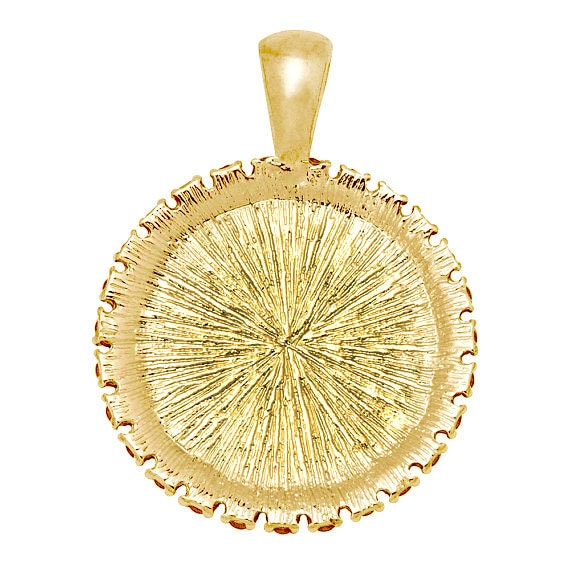 St Martin de Porres Patron Saint of Interracial Harmony Pendant | Round Medal with Rhinestones for Necklace