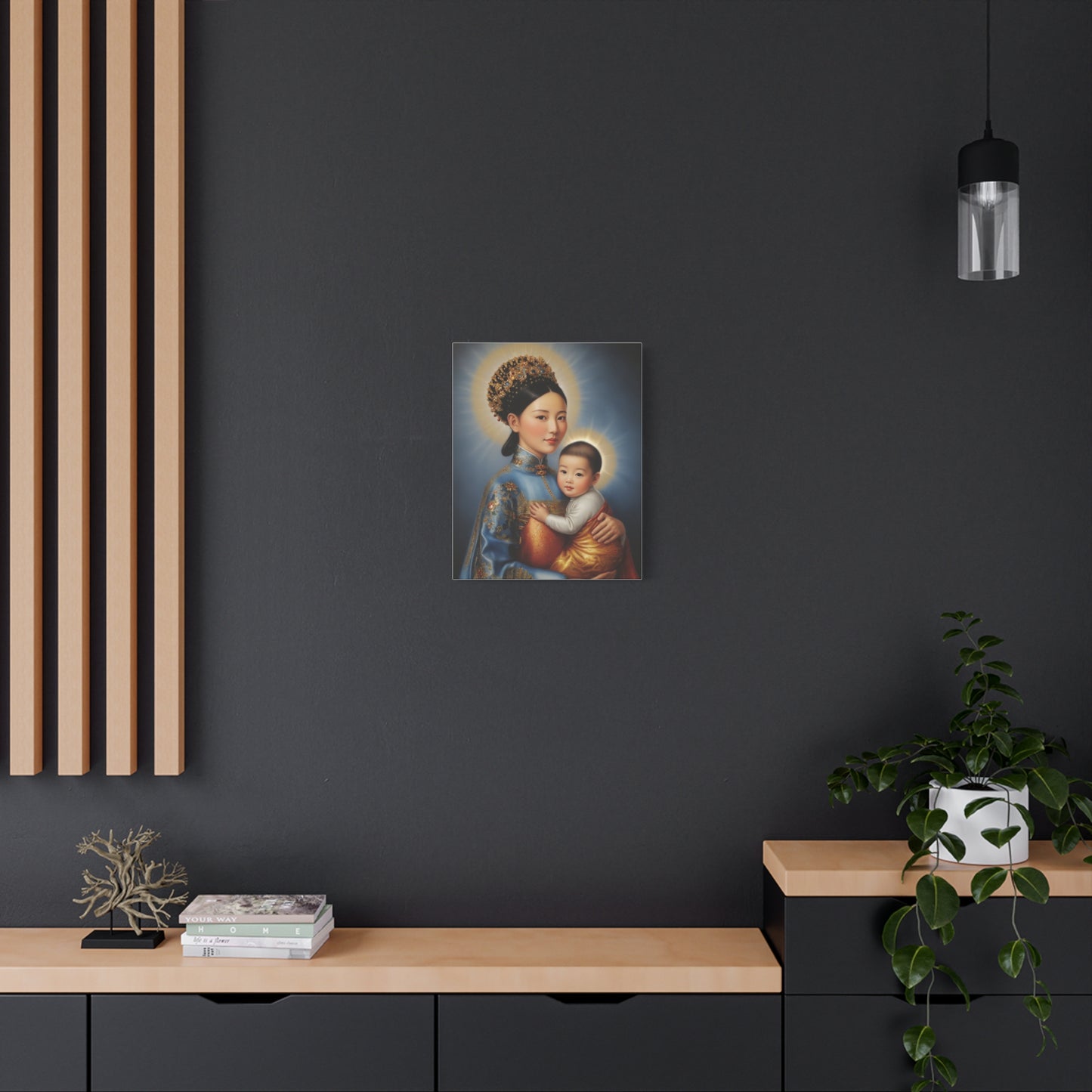 Our Lady of China Virgin Mary Catholic Canvas Wall Art, Christian Decor