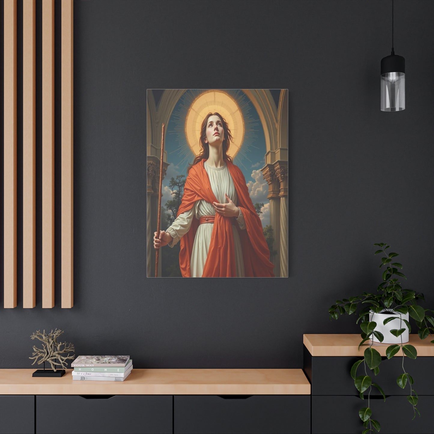 St Bibiana Canvas Print, Catholic Decor Wall, Gift Religious Christian