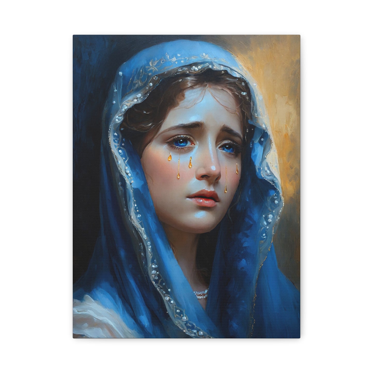 Our Lady of Sorrows Catholic Art, Mother Mary Home Decor Canvas Print - Ships From USA