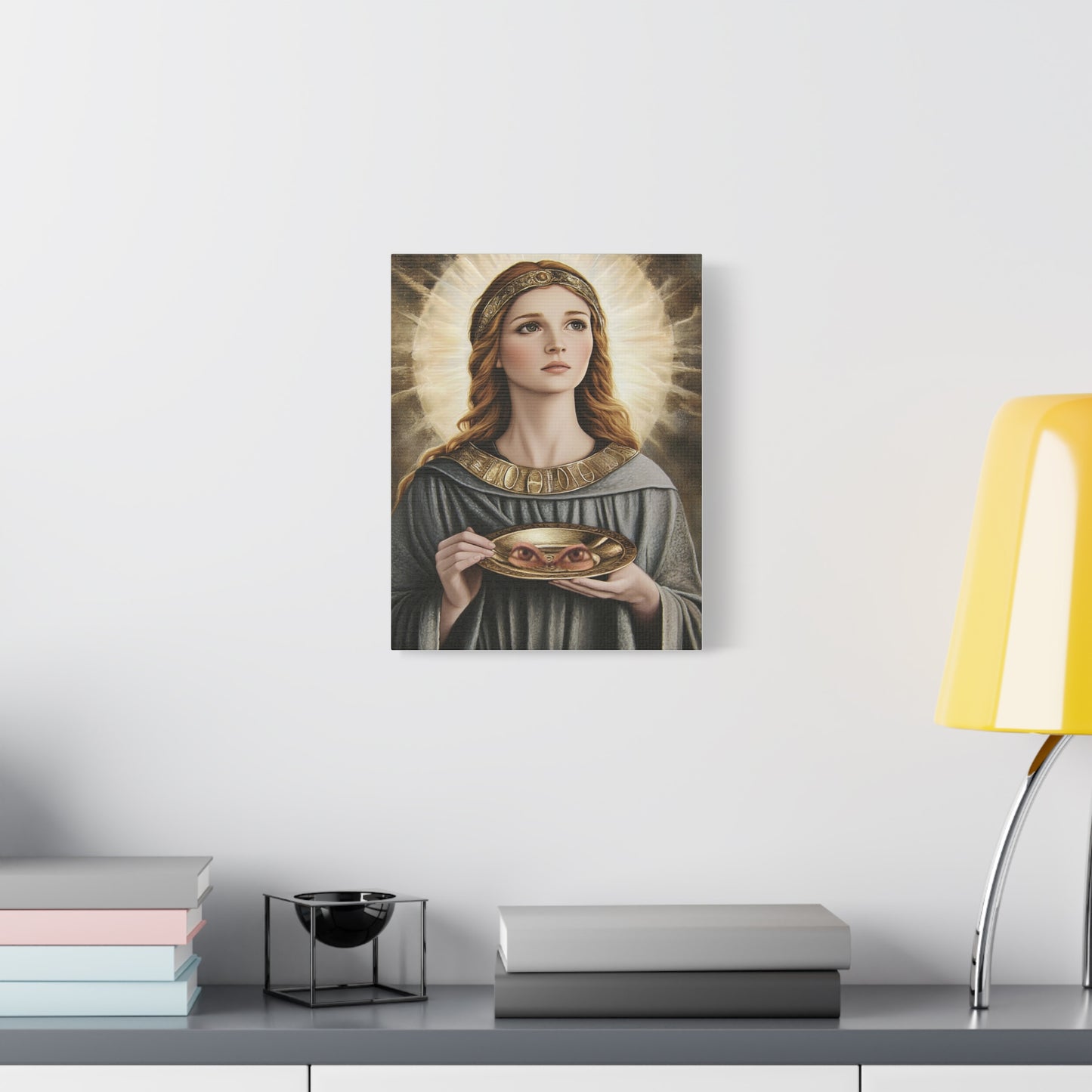 St. Lucy Catholic Canvas Wall Art, Christian Decor