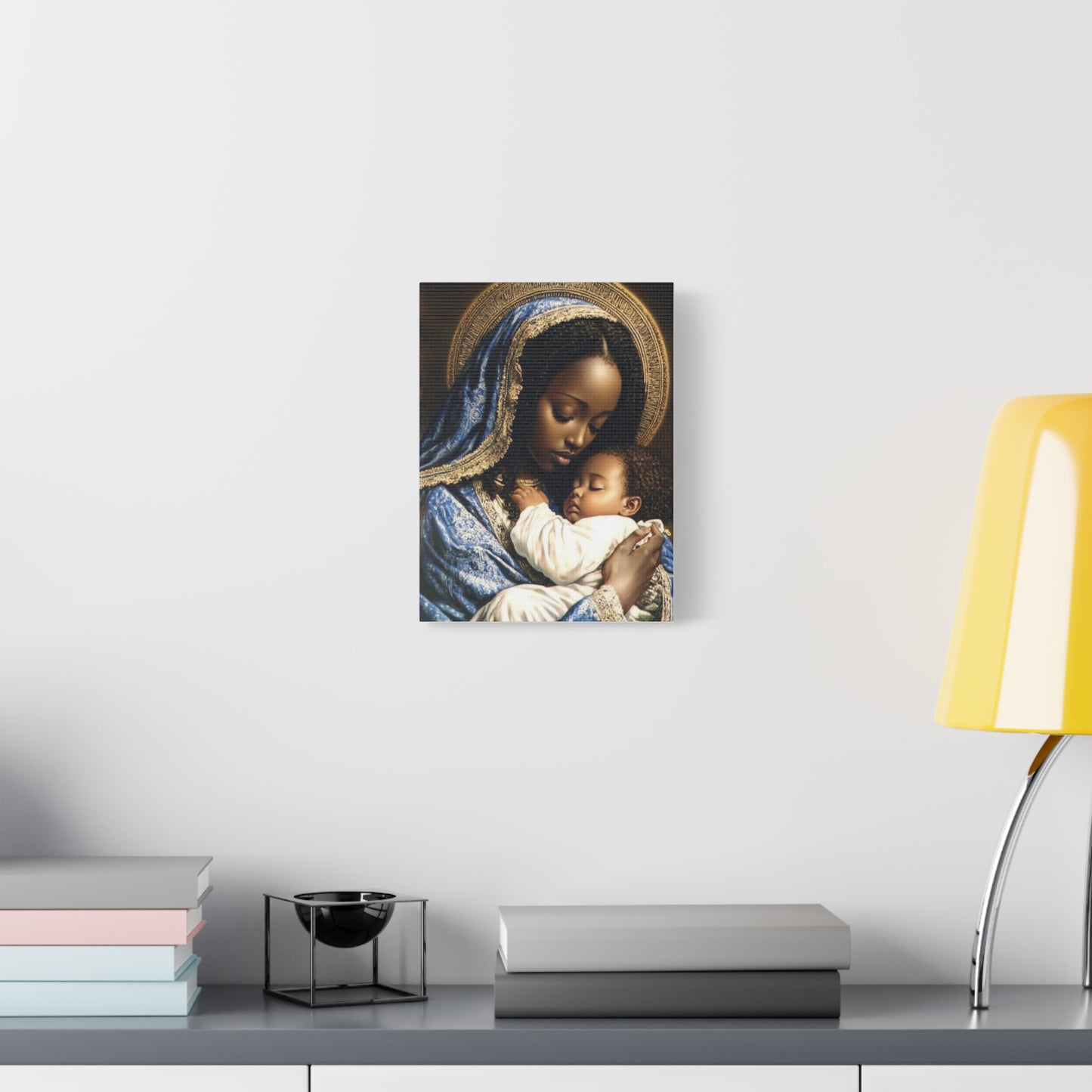 african mother mary with babyCanvas Wall Art, Christian Decor