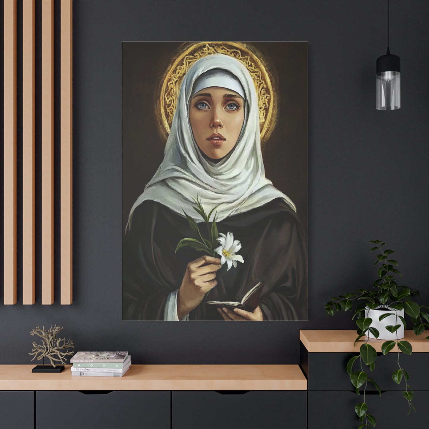 St. Catherine de Ricci Catholic Canvas Wall Art, Christian Decor