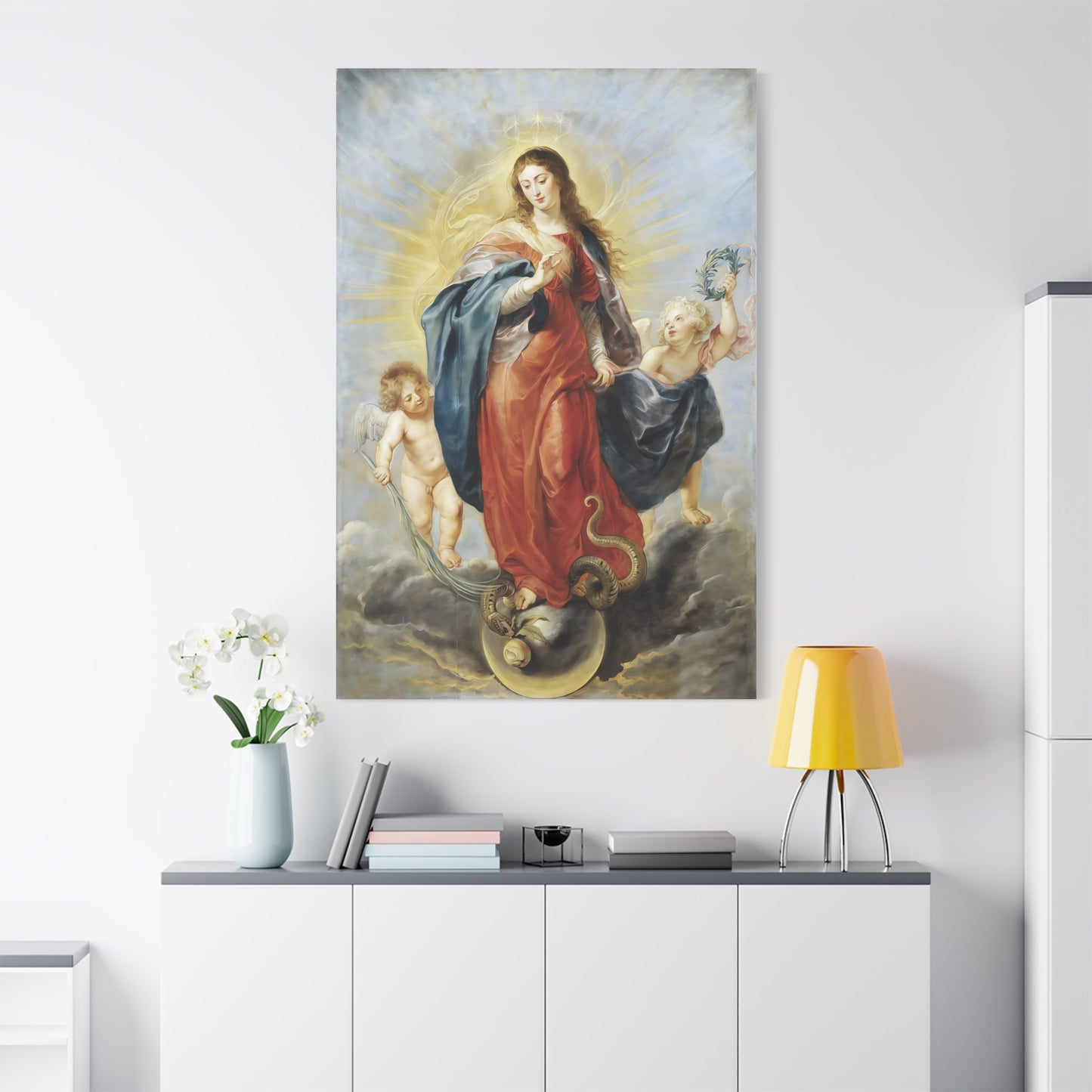 Ready To Hang - Mother Mary Immaculate Conception Catholic Canvas Wall Art, Christian Decor Our Lady