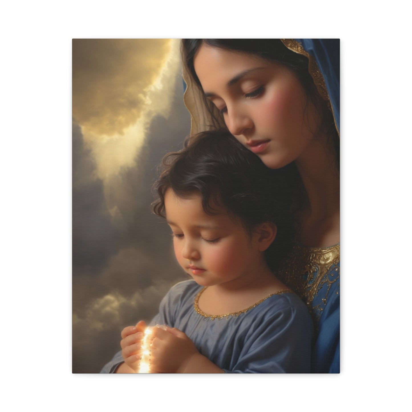 Mary and Baby Jesus Catholic Canvas Wall Art, Christian Decor