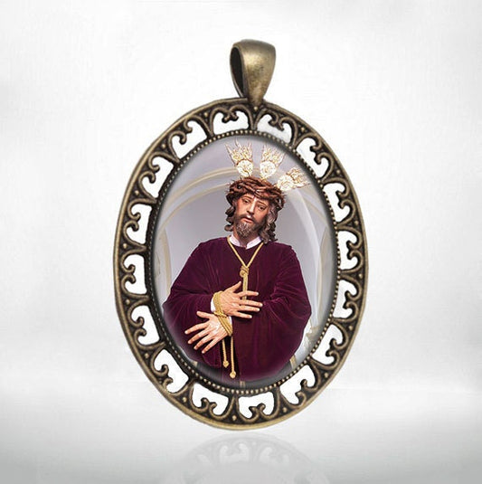 Christ the Redeemer Jesus Good Success Catholic Medal Pendant Cabochon Religious Jewelry