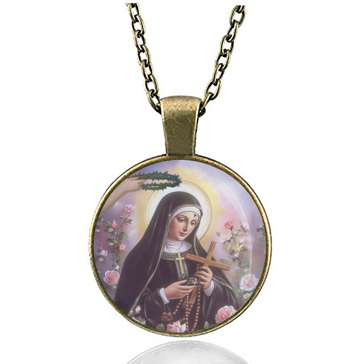 St Rita of Cascia Patron Saint Christian Catholic Medal Necklace