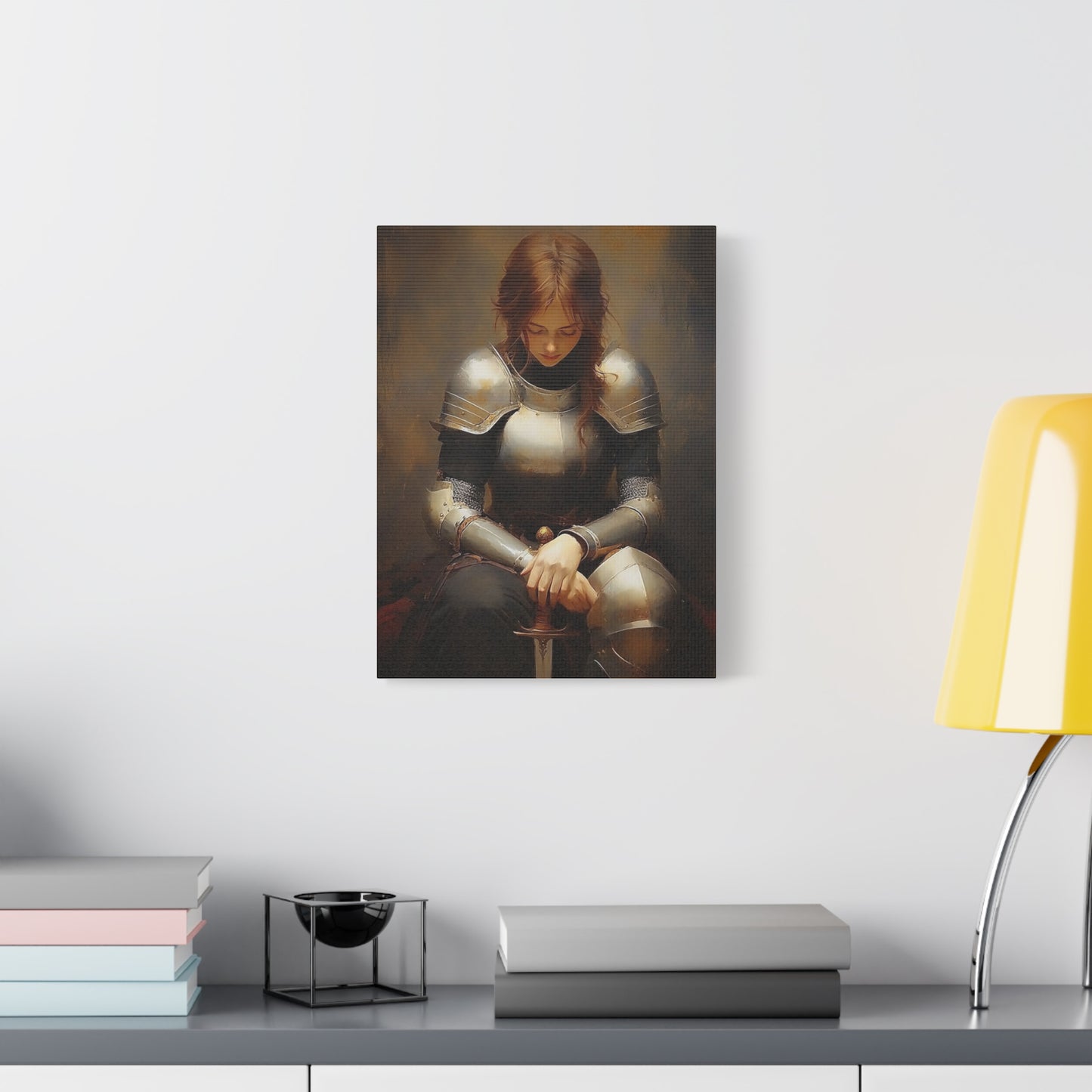 St. Joan of Arc Patron Catholic Canvas Wall Art, Christian Decor