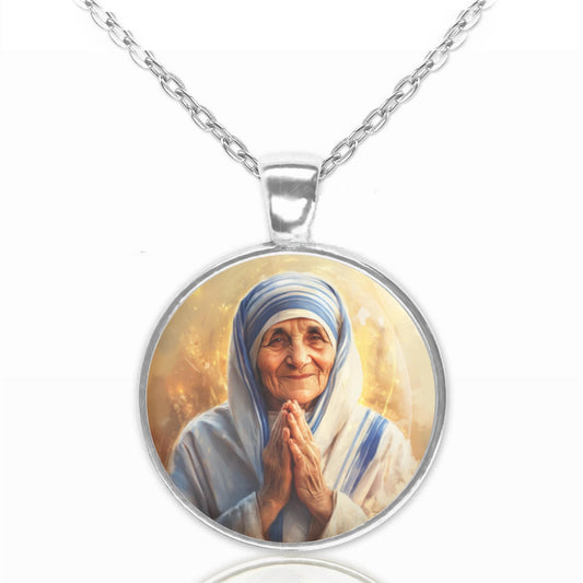 Mother Teresa Necklace | Religious Pendant Teresa of Calcutta Medal