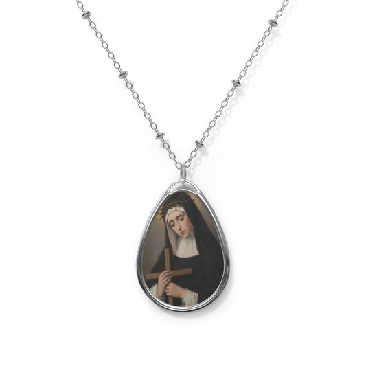 St. Angela of Foligno Catholic Necklace Drop Pendant