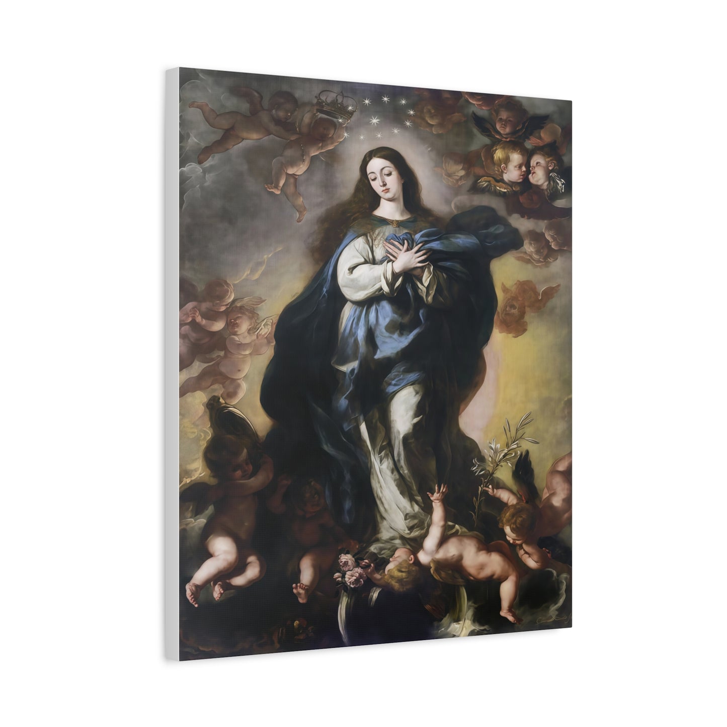 Ready To Hang - Our Lady Mother Mary Immaculate Conception Catholic Canvas Wall Art, Christian Decor