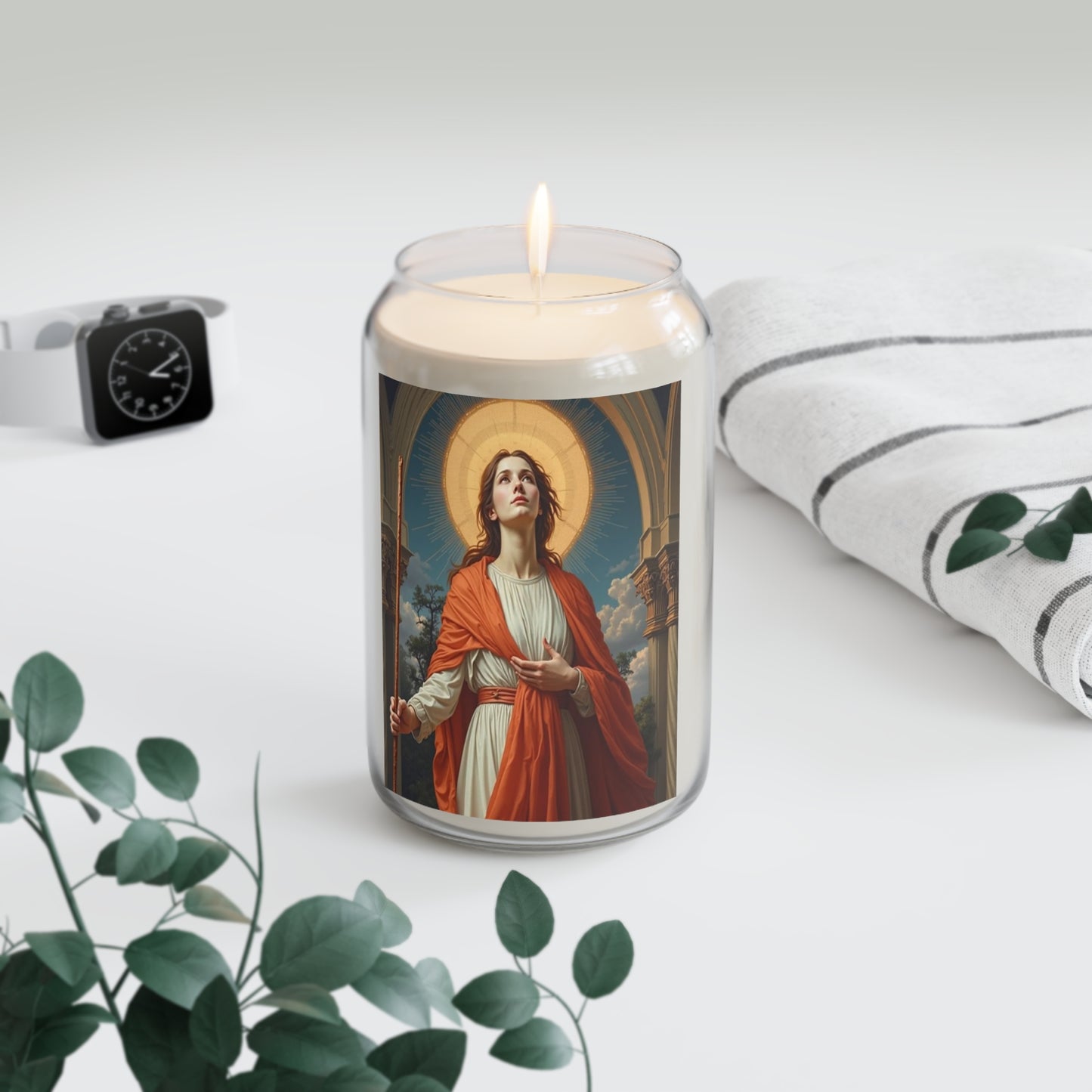 St. Bibiana Catholic Serenity Scented Candle, 13.75oz | Relaxation Gift, Home Decor, Calm Atmosphere, Religious Decor