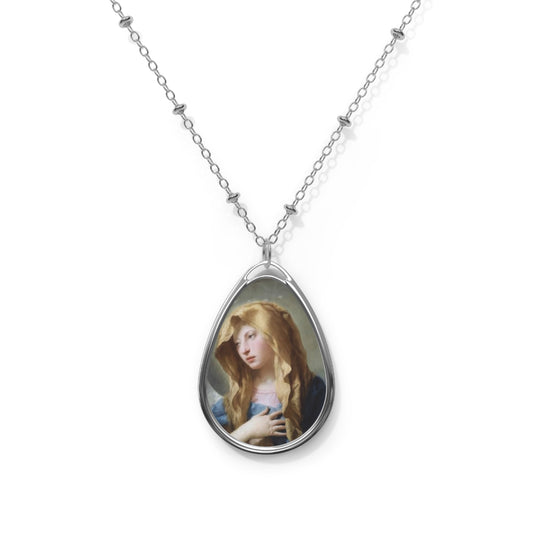Mary Immaculate Catholic Necklace Medal Drop Shape pendant