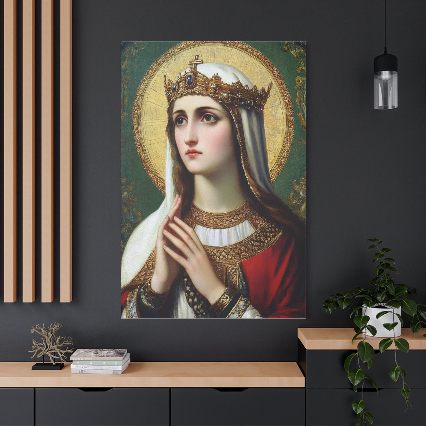 St. Elizabeth of Hungary Catholic Canvas Wall Art, Christian Decor